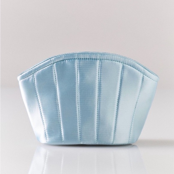 By Anthropologie Handbags - By Anthropologie Satin Half-Moon Cosmetic Bag